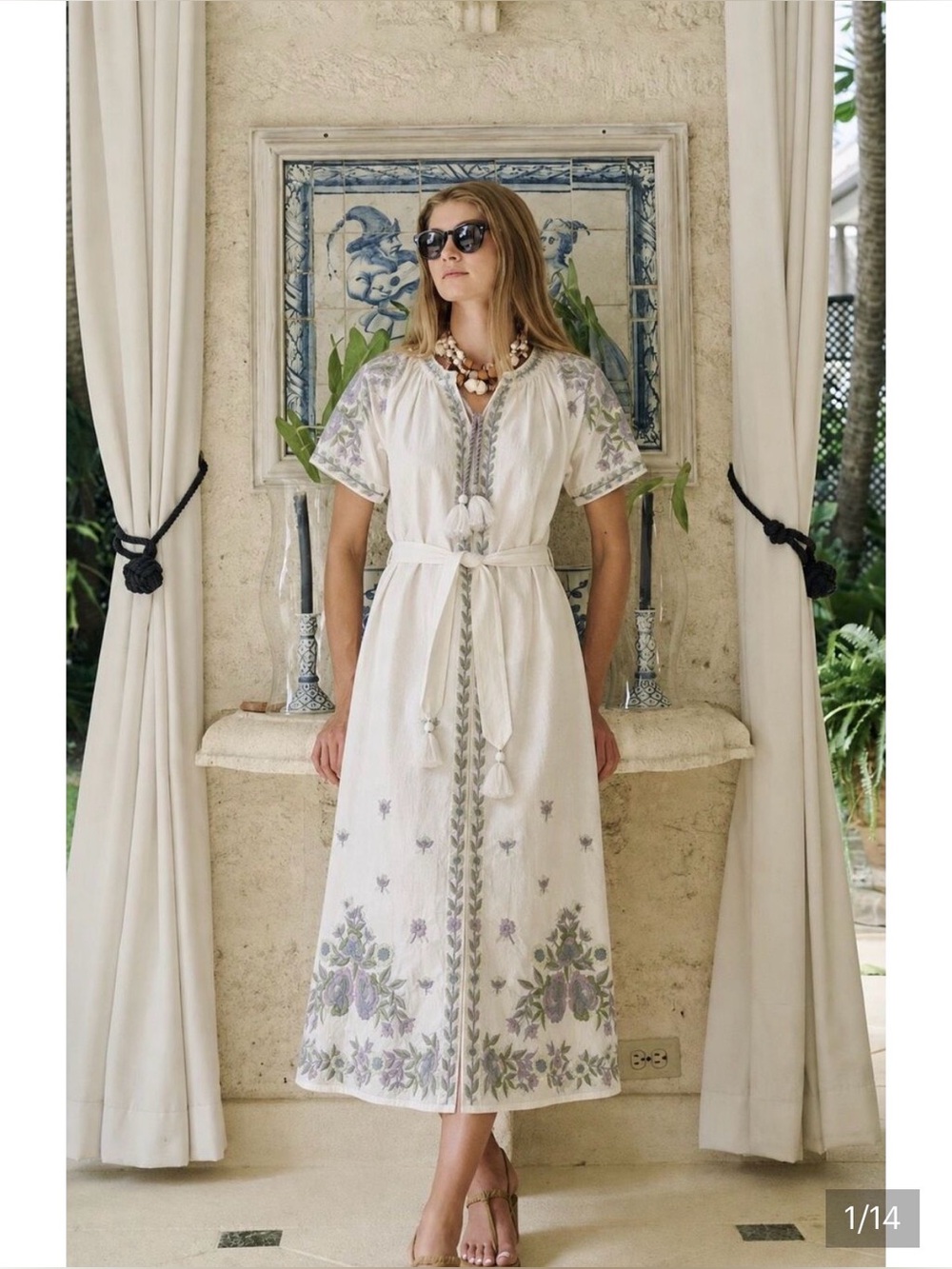 Julia Amory x Aerin Embroidered Cordelia Coatue Dress